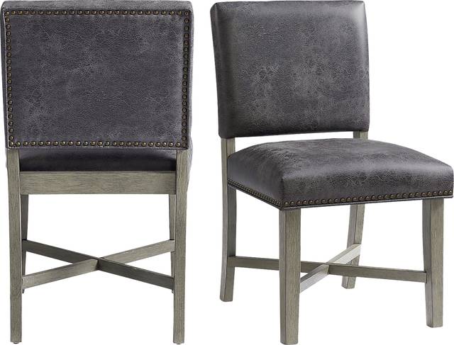 Flucords Gray Side Chair, Set of 2 - Thumbnail - Image 1