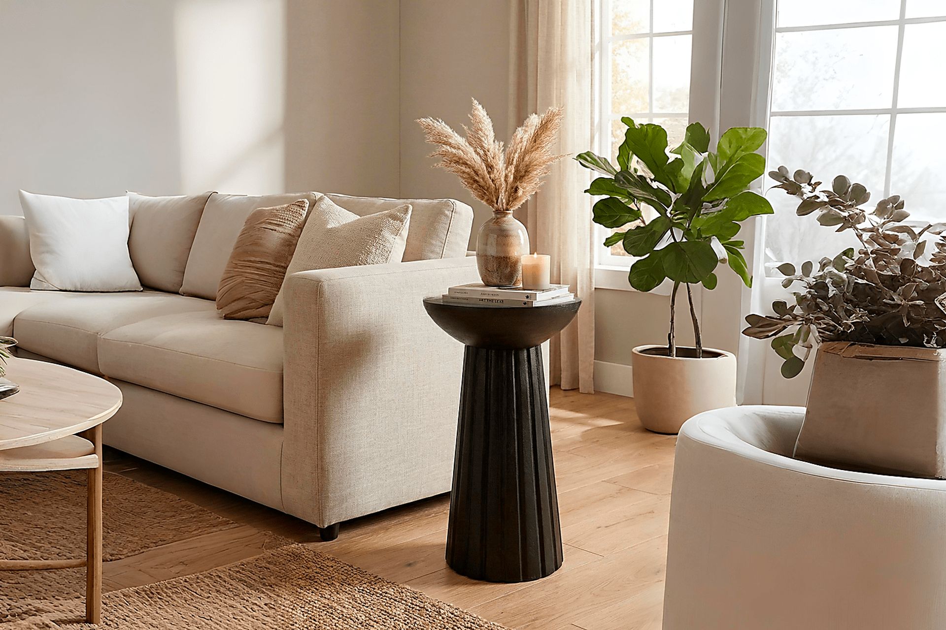 Flute Ridge Black Accent Table - Image 2