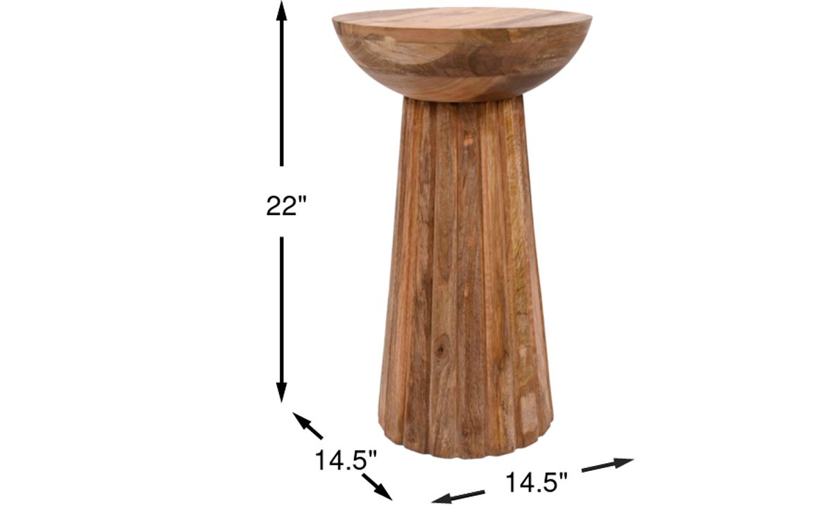 Flute Ridge Natural Light Wood Accent Side Table | Rooms to Go
