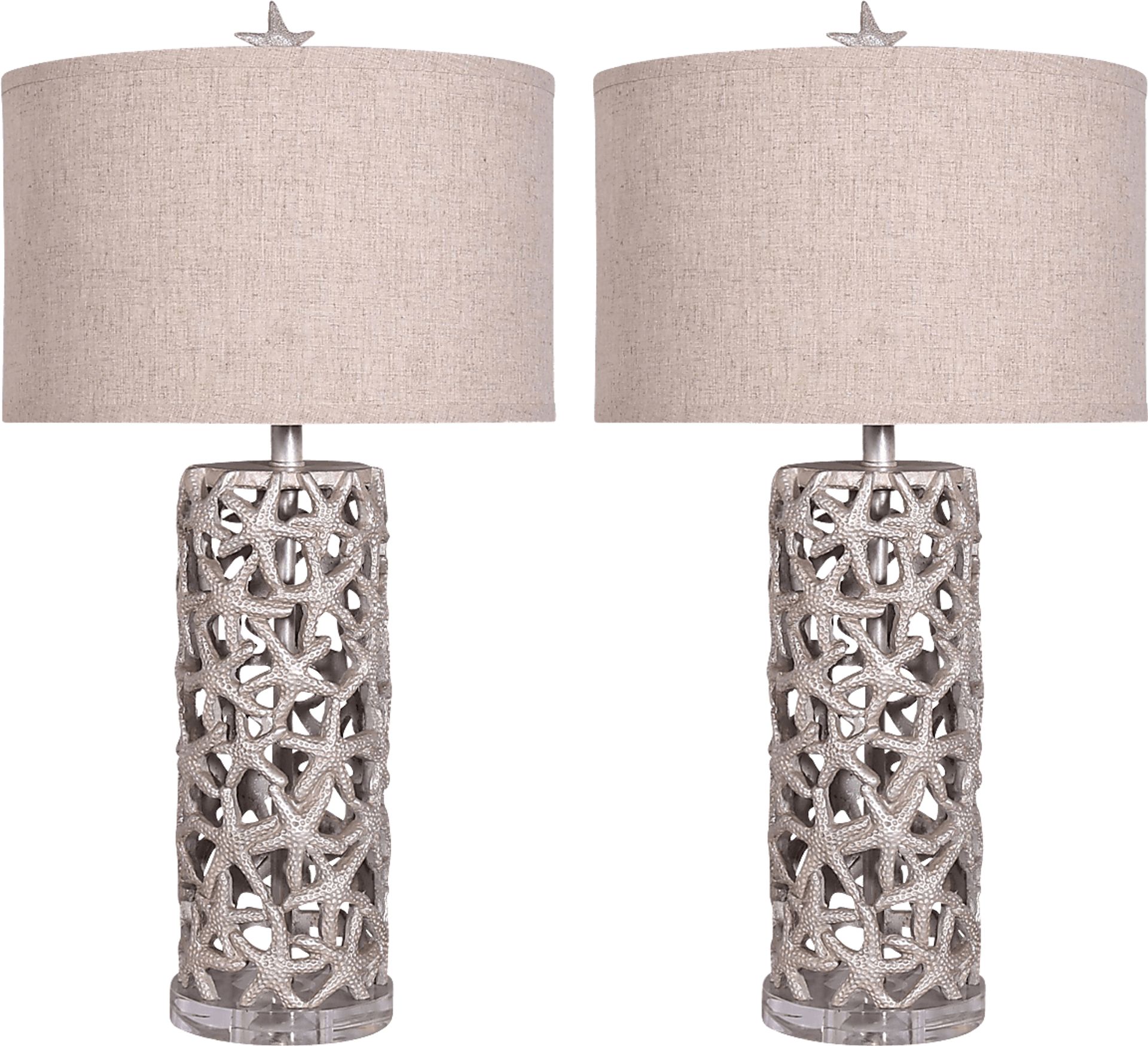 Flyatt Island Beige Table Lamps, Set of 2 - Image 1