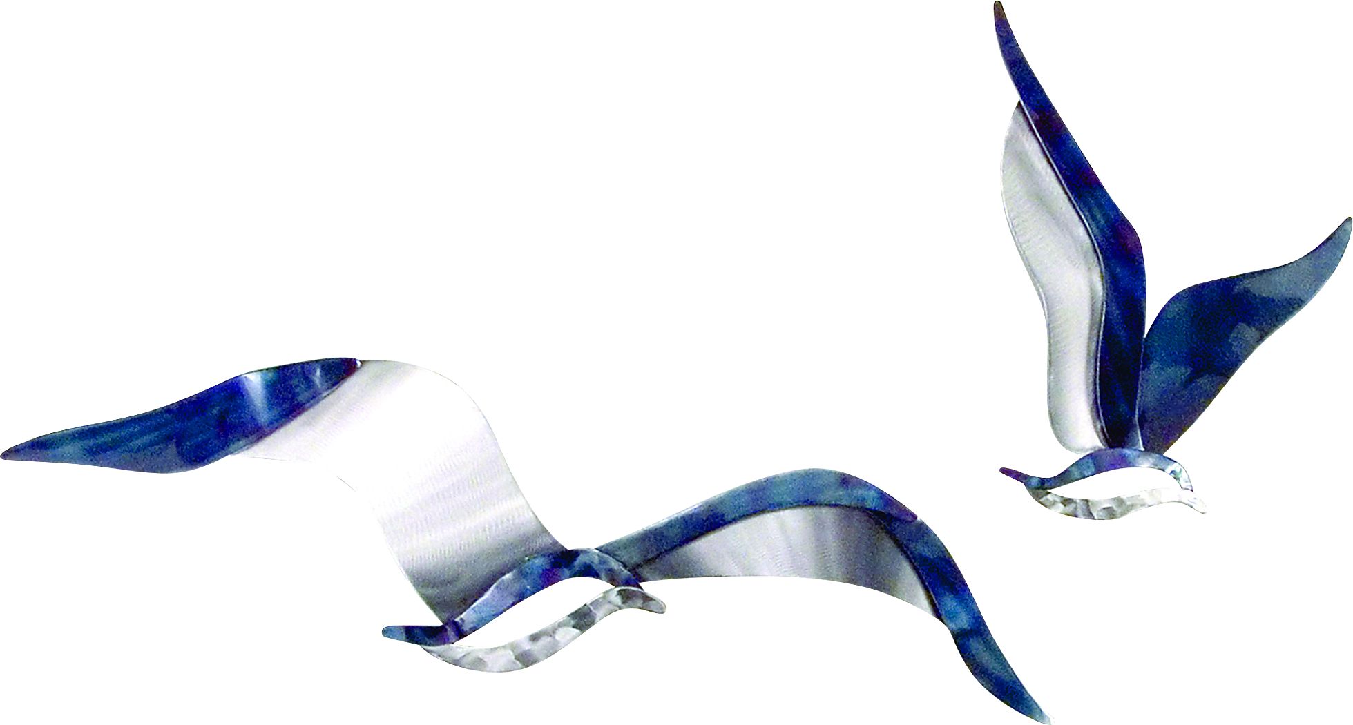Flying Seagulls Blue Indoor/Outdoor Set of 2 Wall Decor