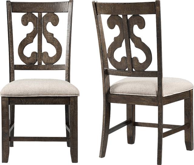 Foalgarth Brown Side Chair Set - Thumbnail - Image 1