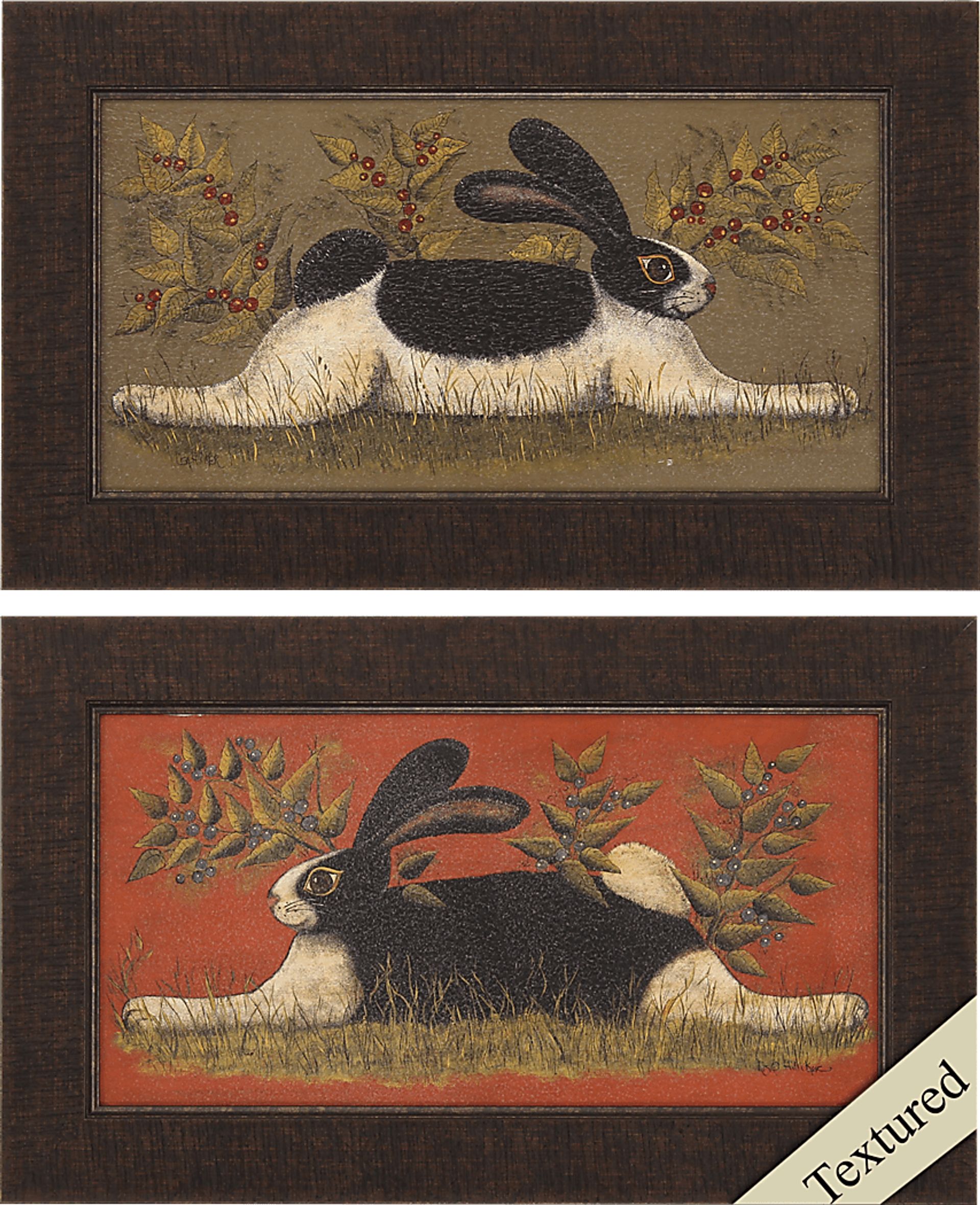 Folk Bunny Set of 2 Artwork - Image 1