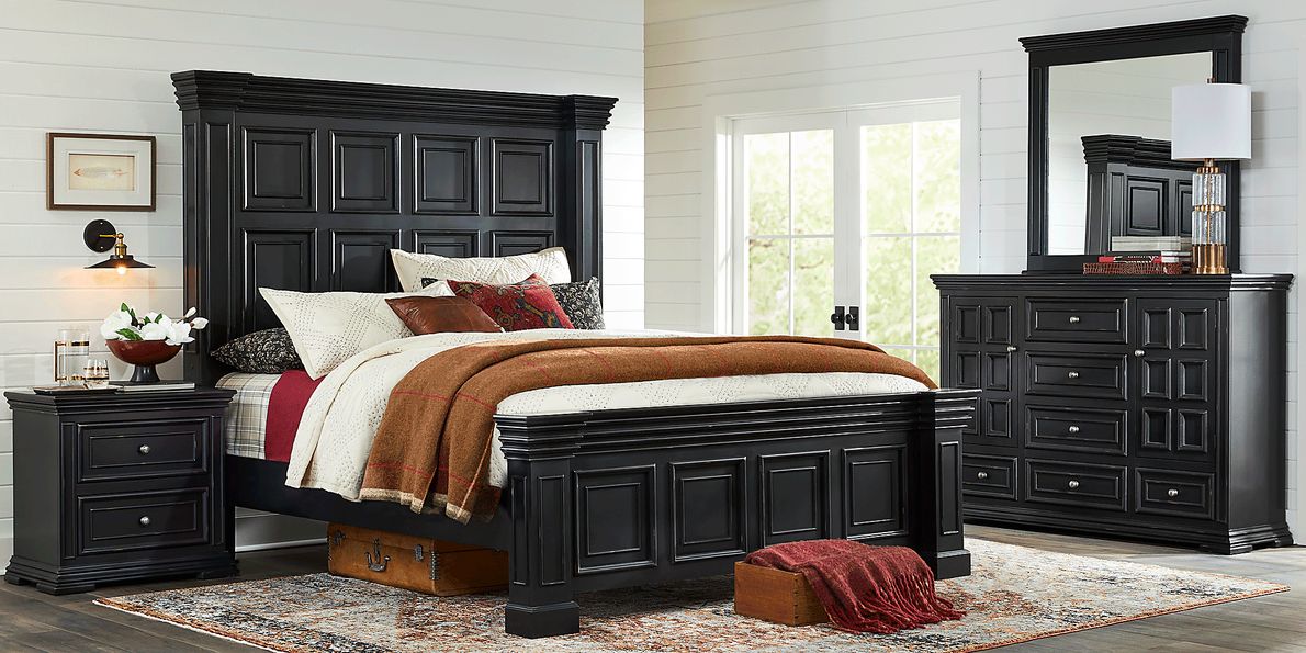 Black king bedroom deals sets