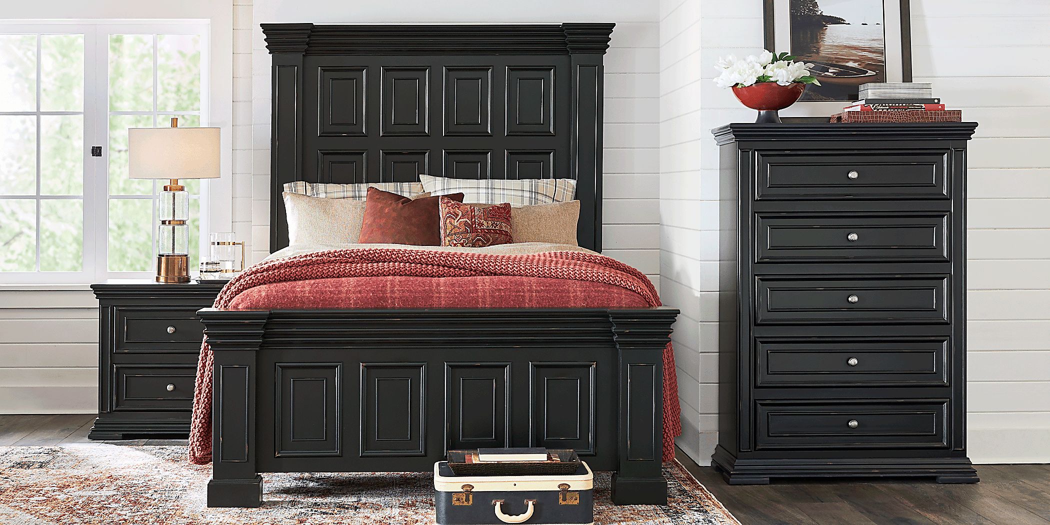 Folkston Bay 5 Pc Black Black,Colors Queen Bedroom Set With 3 Pc Queen ...