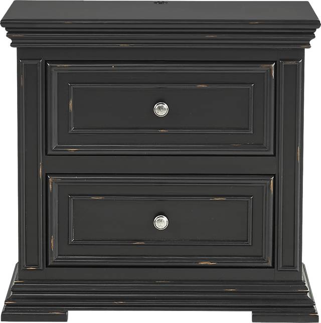 Folkston Bay Black Nightstand - Thumbnail - Image 1