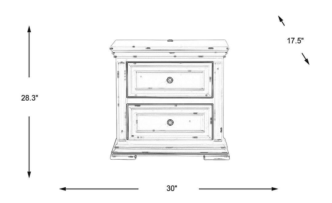Folkston Bay White Nightstand