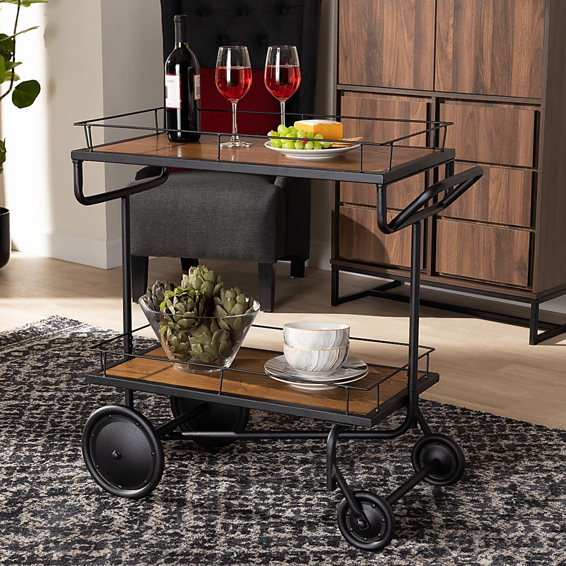 Foneswood Brown Kitchen Cart - Image 9