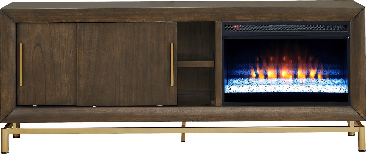 Ashlyn 74 Console With Electric Fireplacenull