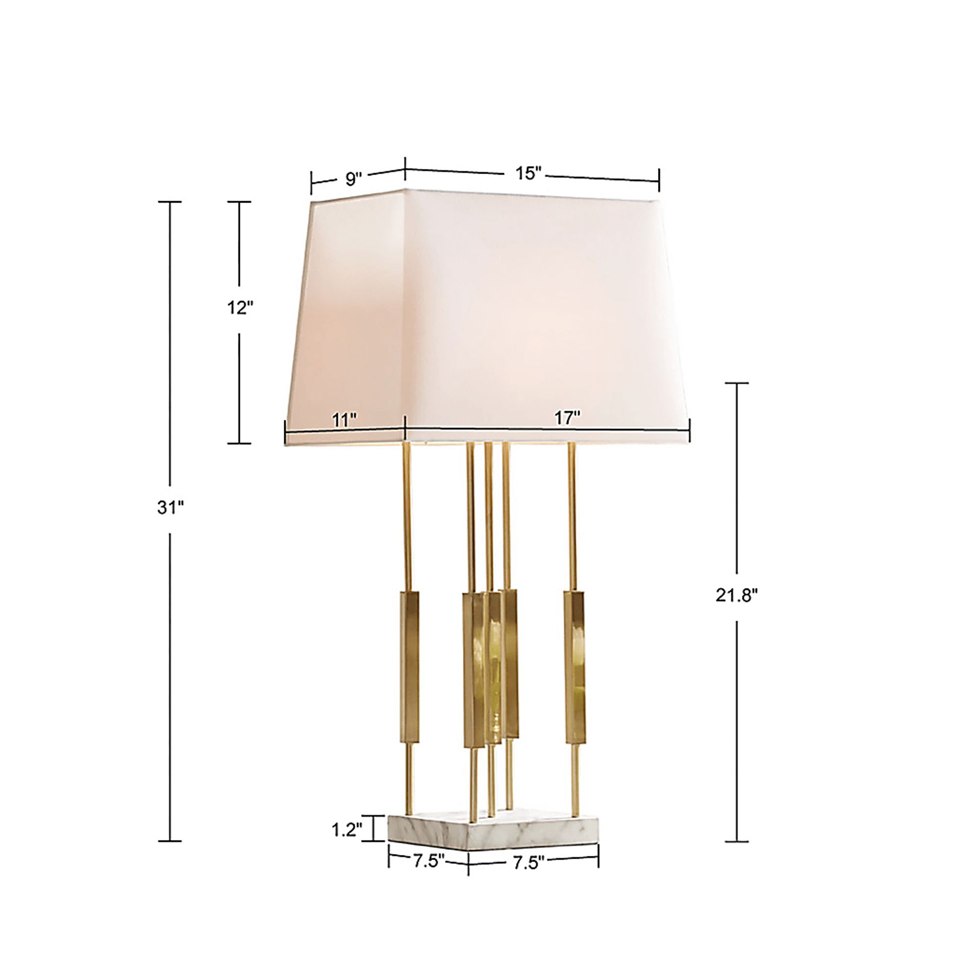 Forde Park Gold Lamp - Image 10