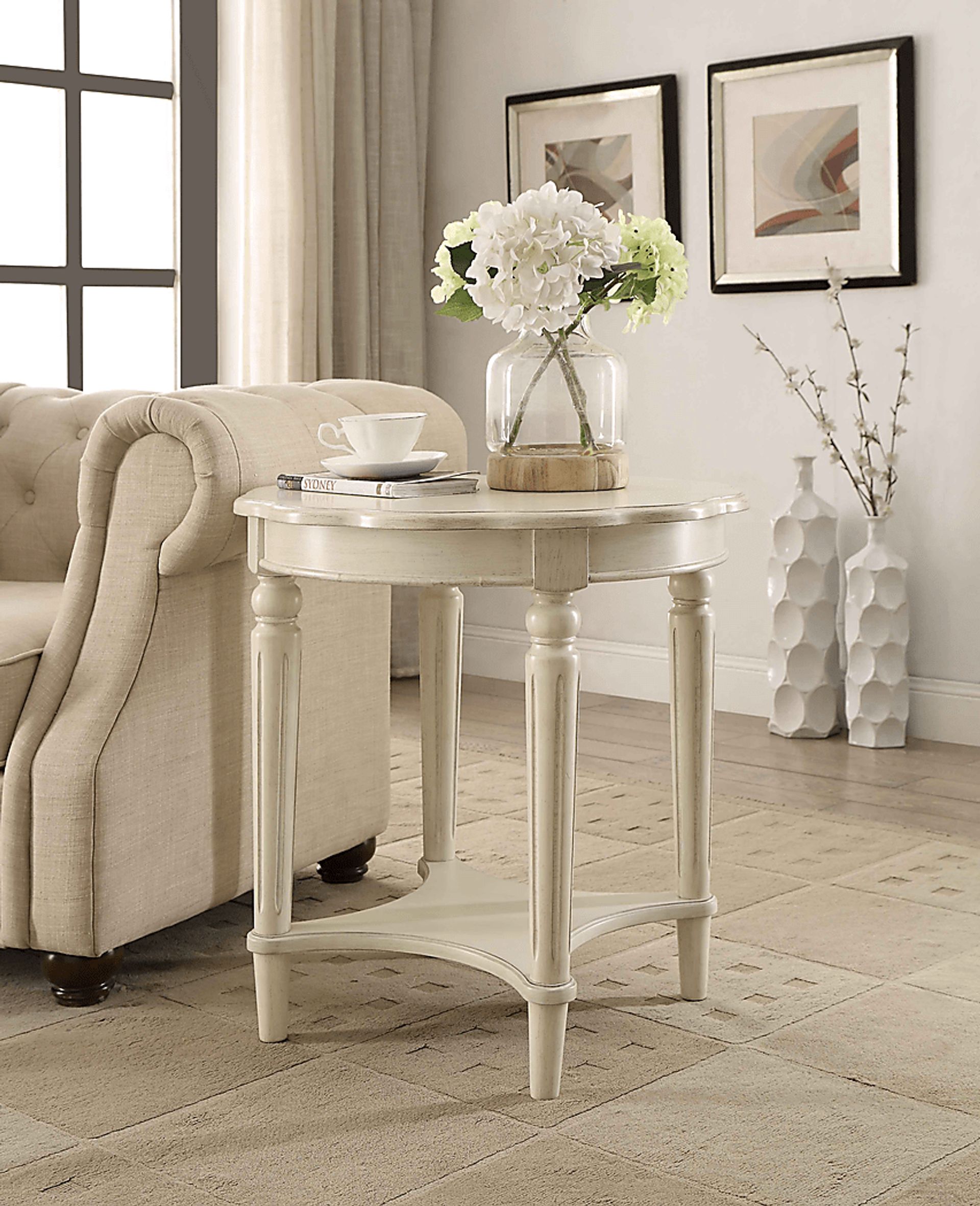 Fordon White Accent Table - Image 3