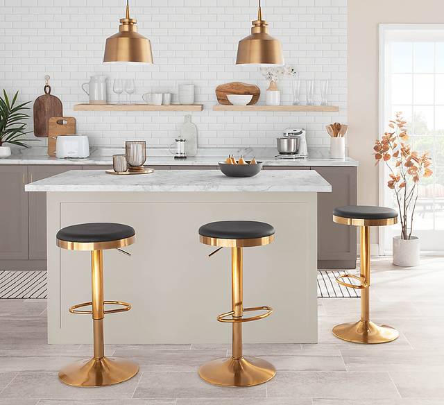 Foremere Black Swivel Barstool, Set of 2 - Thumbnail - Image 5