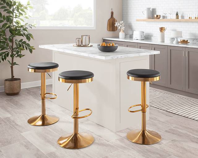 Foremere Black Swivel Barstool, Set of 2 - Thumbnail - Image 6