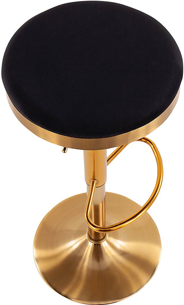 Foremere Black Velvet Swivel Barstool, Set of 2 - Thumbnail - Image 3