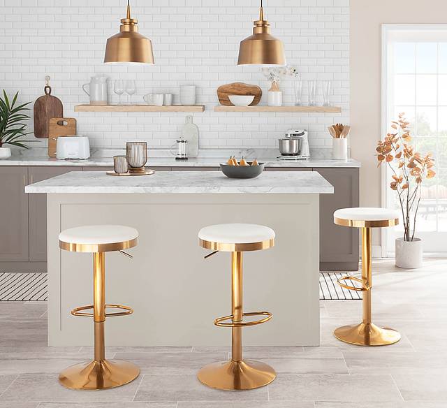 Foremere Cream Swivel Barstool, Set of 2 - Thumbnail - Image 5
