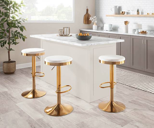 Foremere Cream Swivel Barstool, Set of 2 - Thumbnail - Image 6