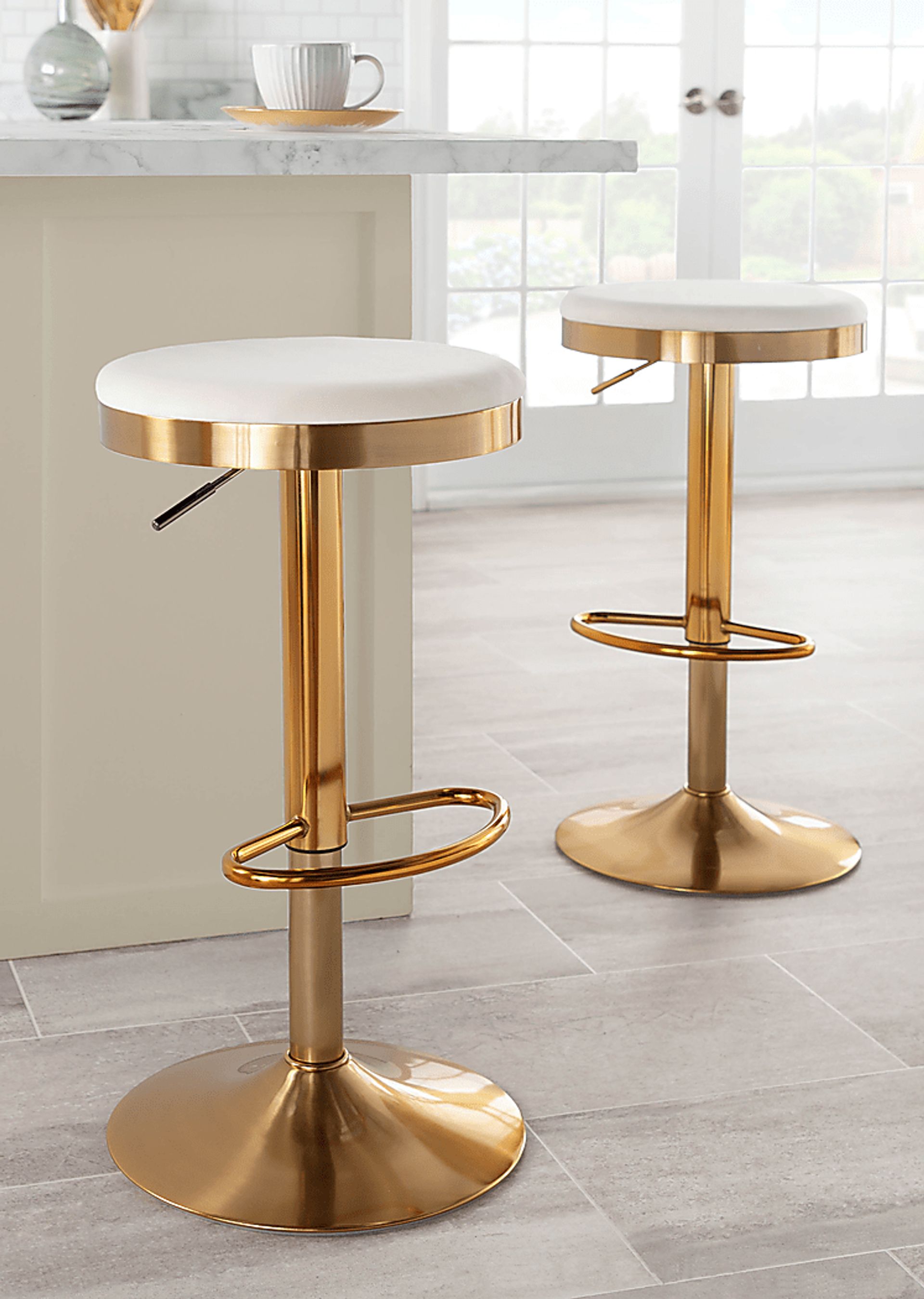Foremere Cream Swivel Barstool, Set of 2 - Image 7