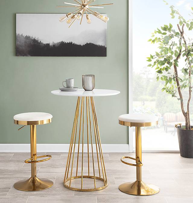 Foremere Cream Swivel Barstool, Set of 2 - Thumbnail - Image 8