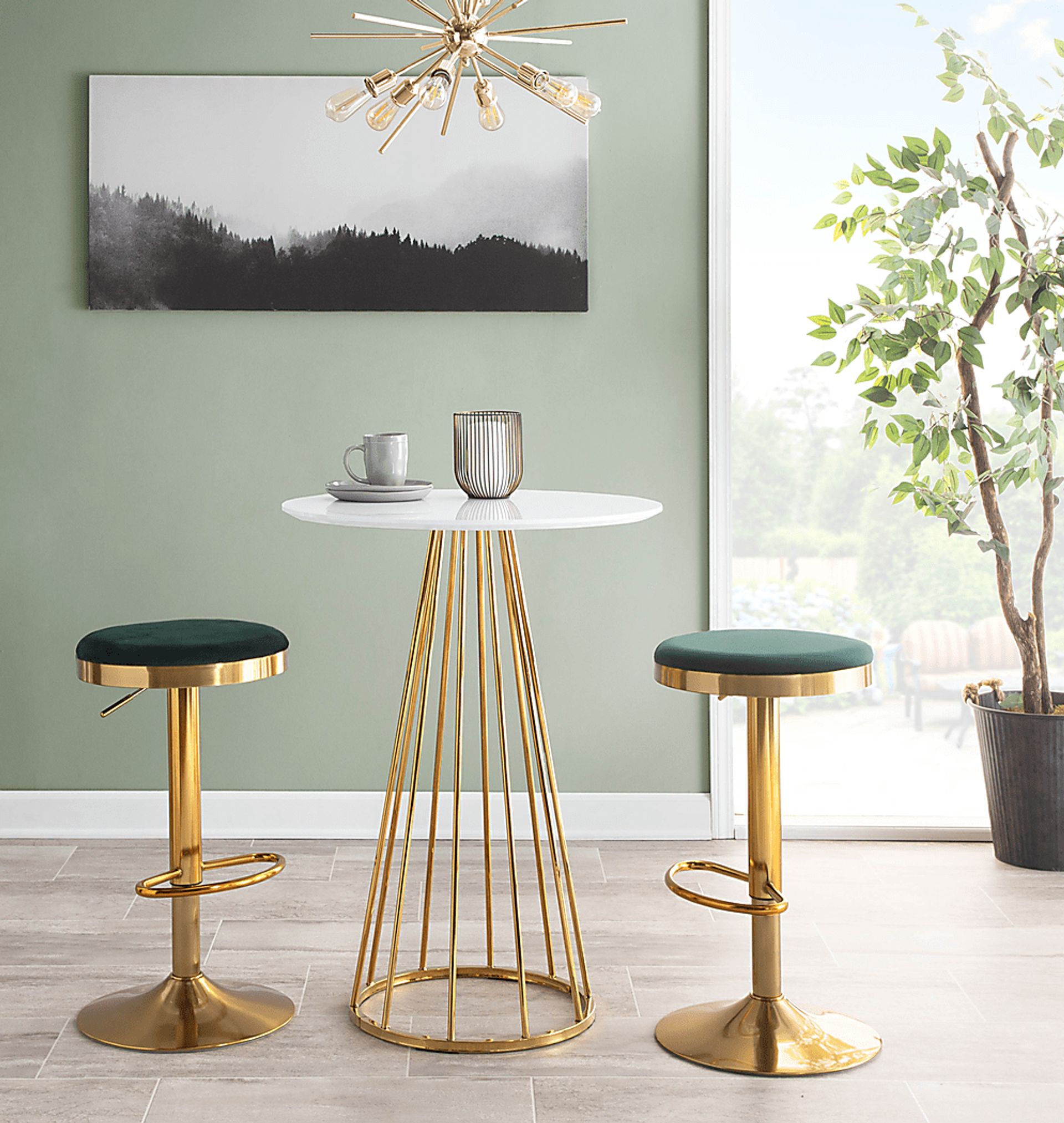 Foremere Green Swivel Barstool, Set of 2 - Image 7