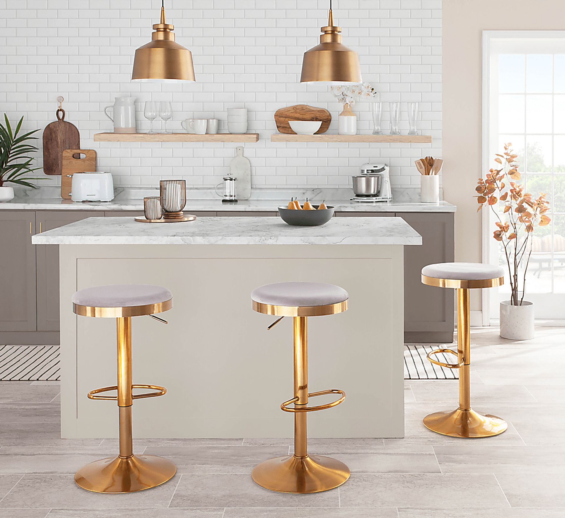 Foremere Silver Swivel Barstool, Set of 2 - Image 5