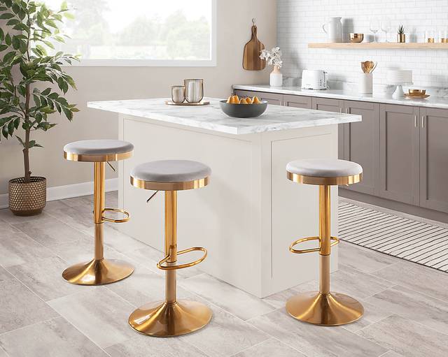 Foremere Silver Swivel Barstool, Set of 2 - Thumbnail - Image 6