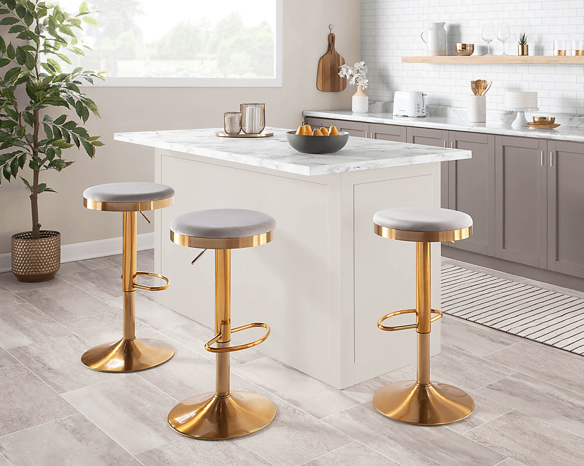 Foremere Silver Swivel Barstool, Set of 2 - Image 6