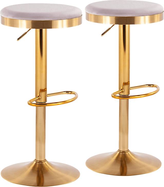 Foremere Silver Swivel Barstool, Set of 2 - Thumbnail - Image 1