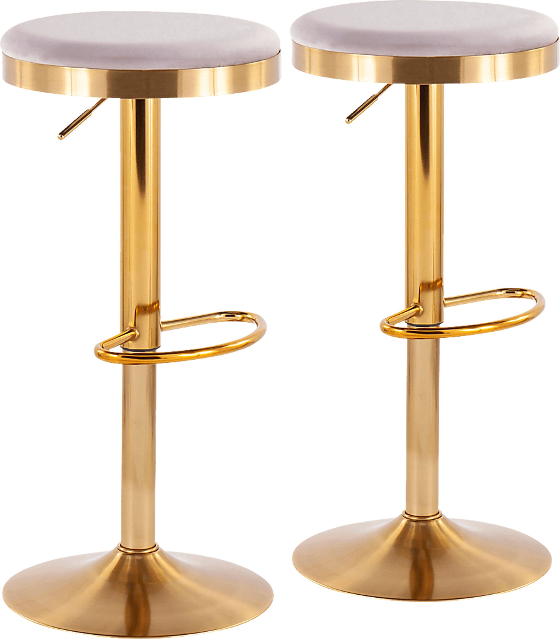 Foremere Silver Swivel Barstool, Set of 2 - Image 1