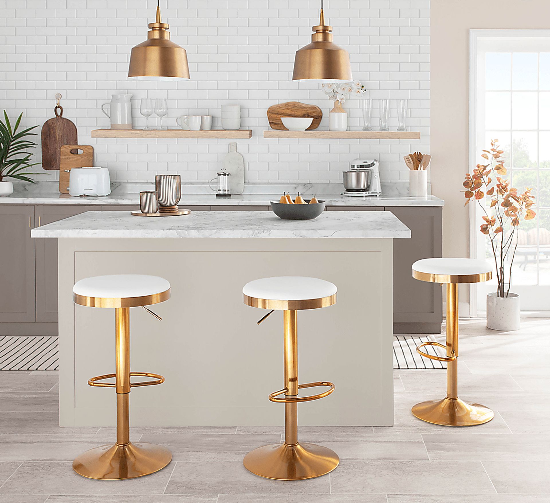 Foremere White Swivel Barstool, Set of 2 - Image 5