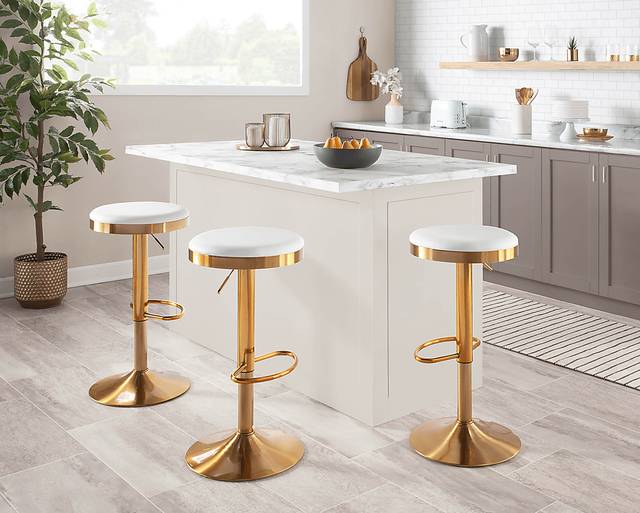 Foremere White Swivel Barstool, Set of 2 - Thumbnail - Image 6