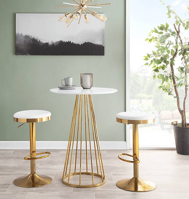 Foremere White Swivel Barstool, Set of 2 - Thumbnail - Image 7