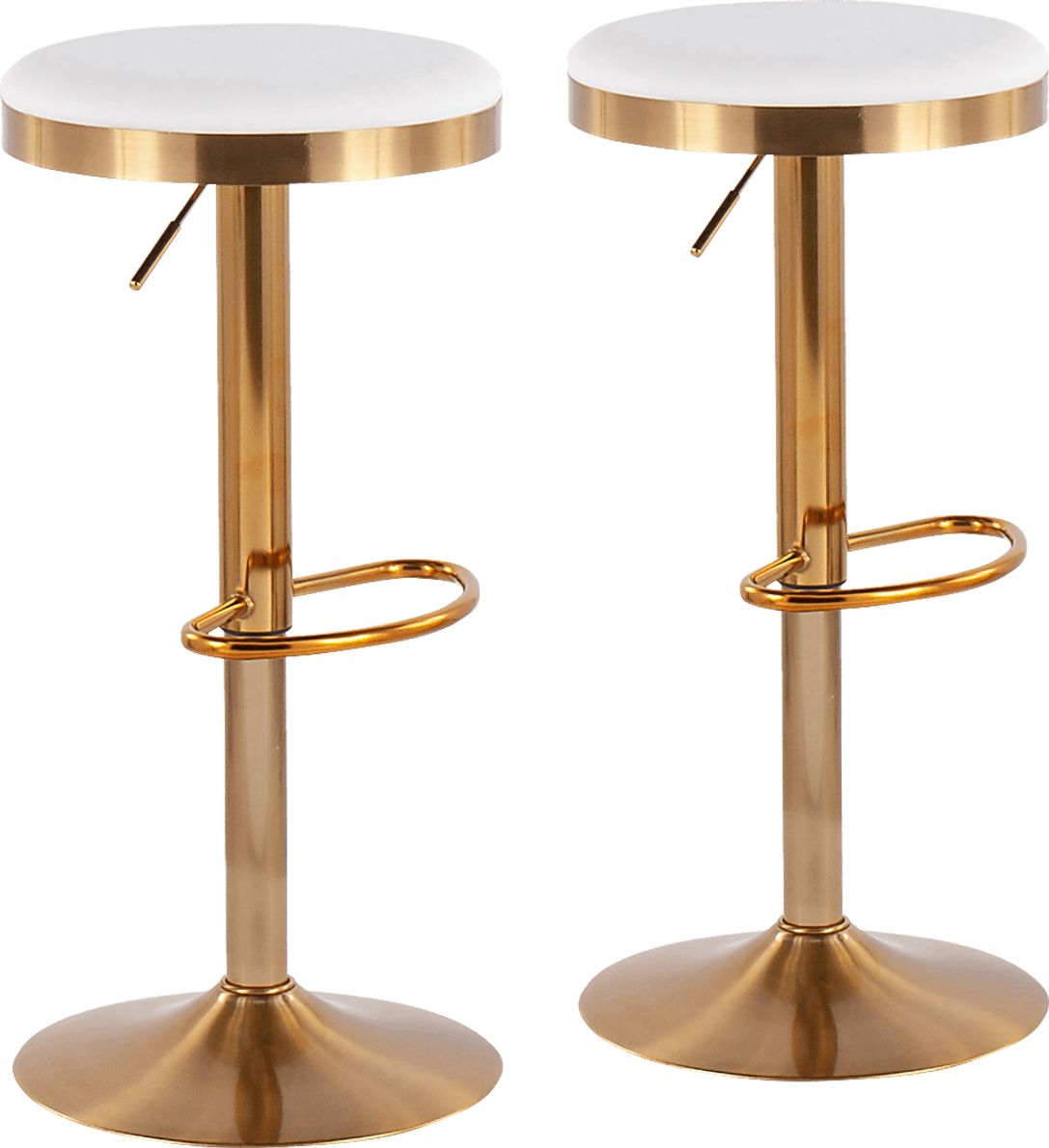 Foremere White Swivel Barstool, Set of 2
