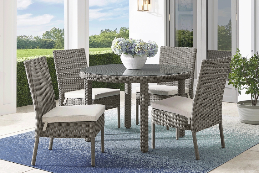 Forest Hills Gray 5 Pc Round Outdoor Dining Set
