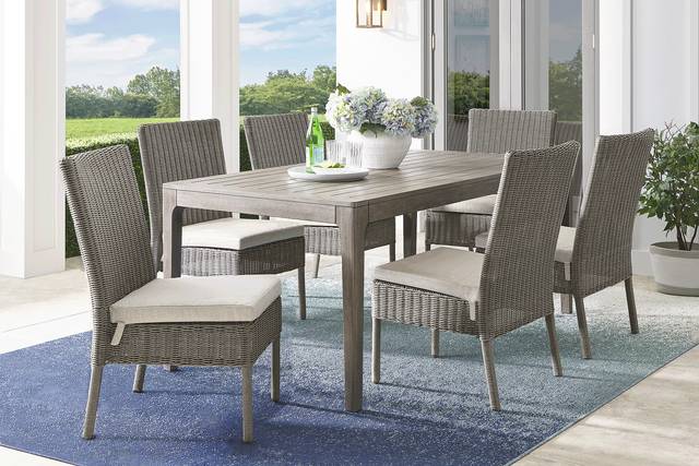 Forest Hills Gray 7 Pc Wood Outdoor Dining Set - Thumbnail - Image 1