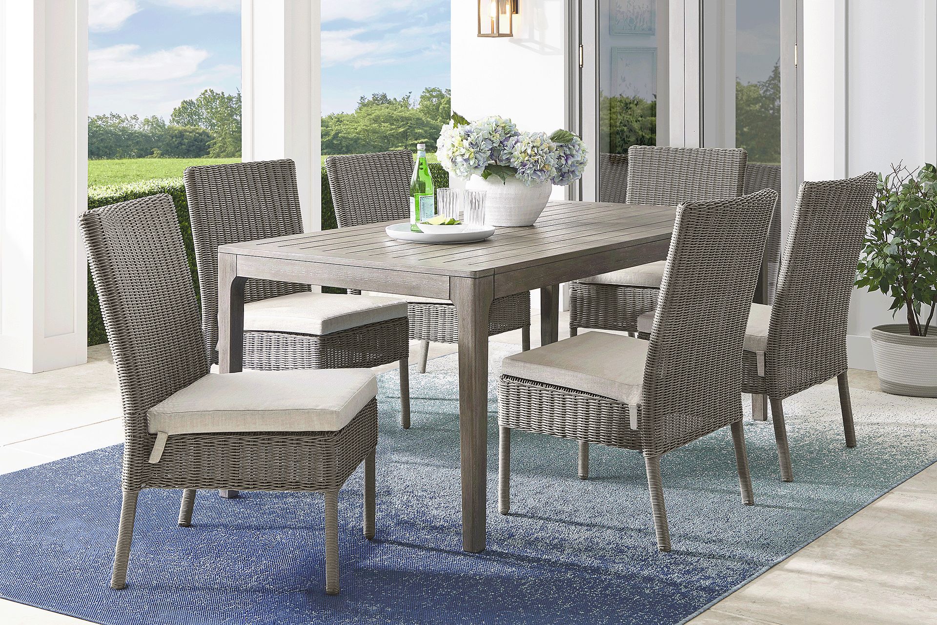 Forest Hills Gray 7 Pc Wood Outdoor Dining Set - Image 1