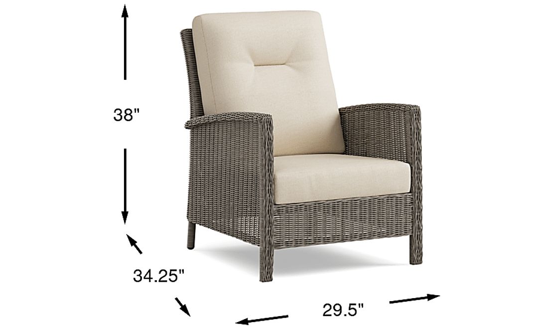 Forest Hills Gray Outdoor Club Chair with Beige Cushions