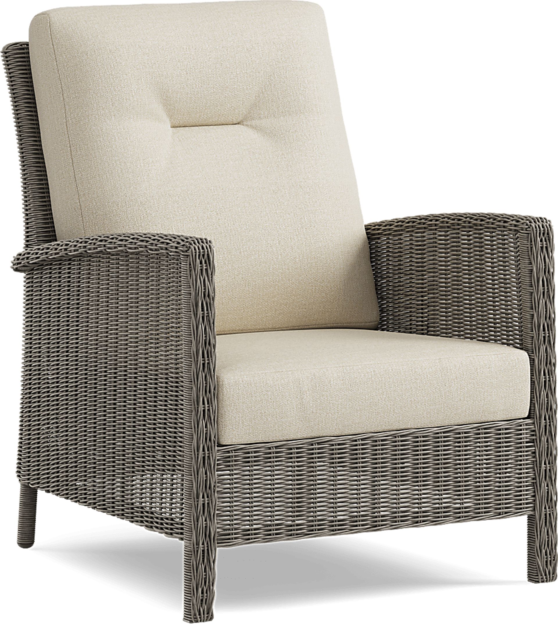 Forest Hills Gray Outdoor Club Chair with Beige Cushions - Image 1