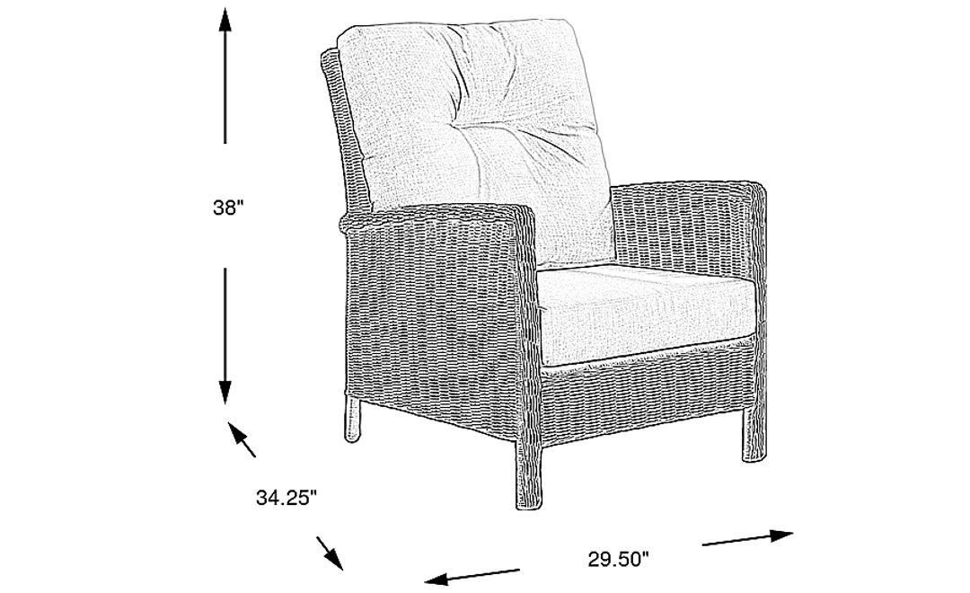 Forest Hills Gray Outdoor Club Chair with Beige Cushions