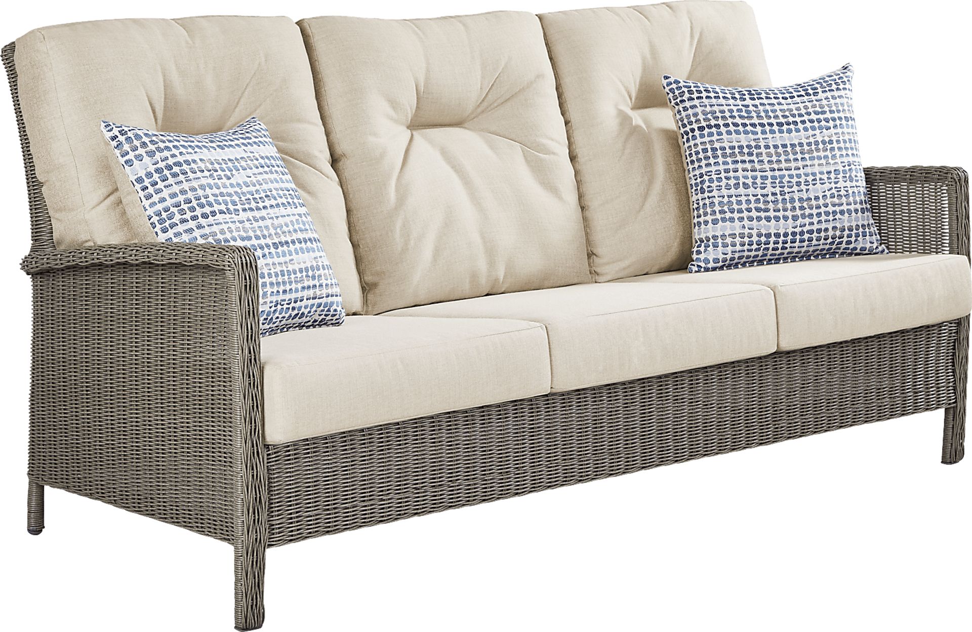 Forest Hills Gray 4 Pc Outdoor Seating Set with Beige Cushions - Image 3