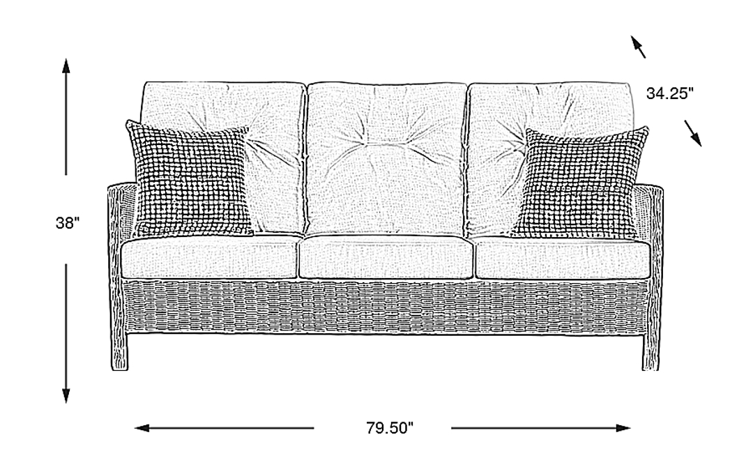 Forest Hills Gray Outdoor Sofa with Beige Cushions