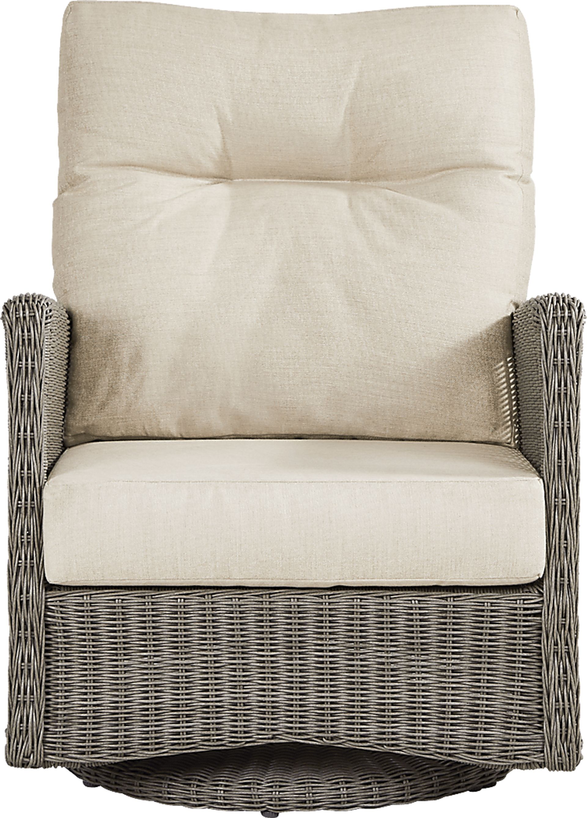 Forest Hills Gray 5 Pc Outdoor Chat Set with Swivel Chairs and Beige Cushions - Image 3
