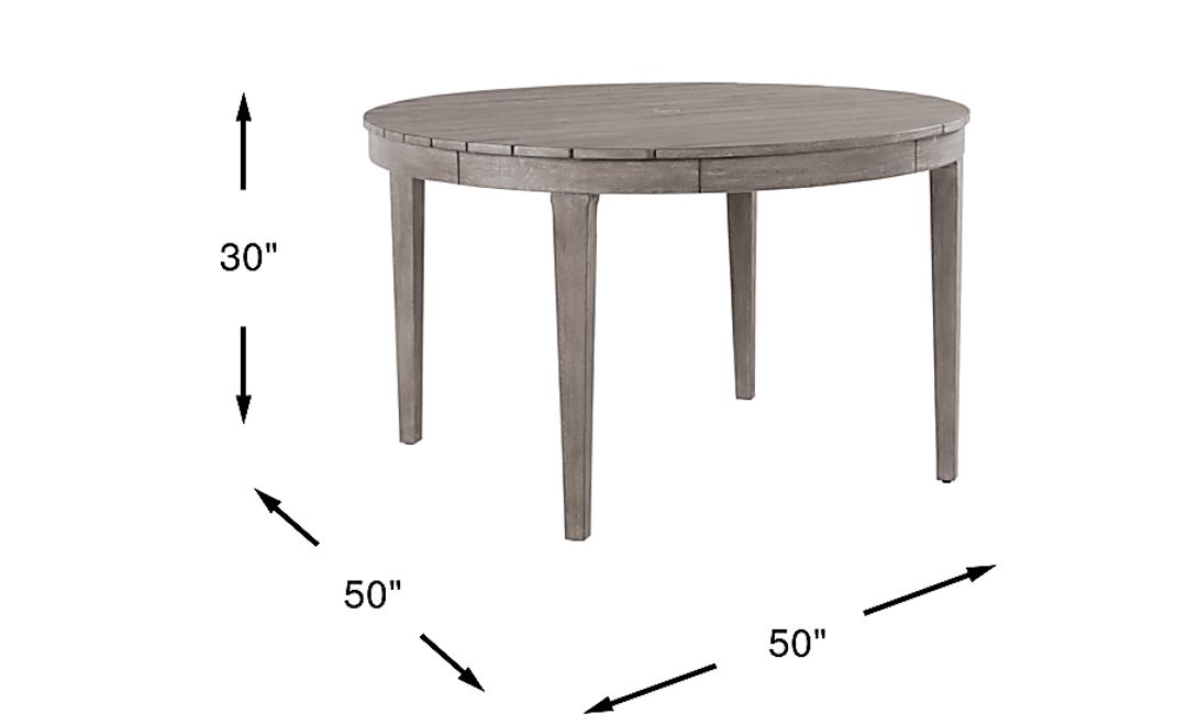 Forest Hills Gray Round Wood Outdoor Dining Table