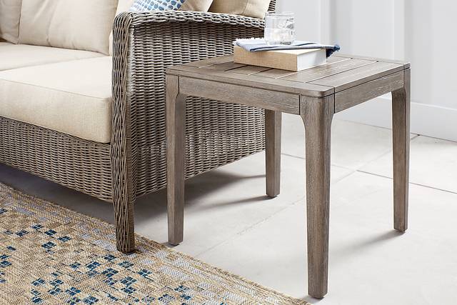 Forest Hills Gray Wood Outdoor End Table - Thumbnail - Image 2