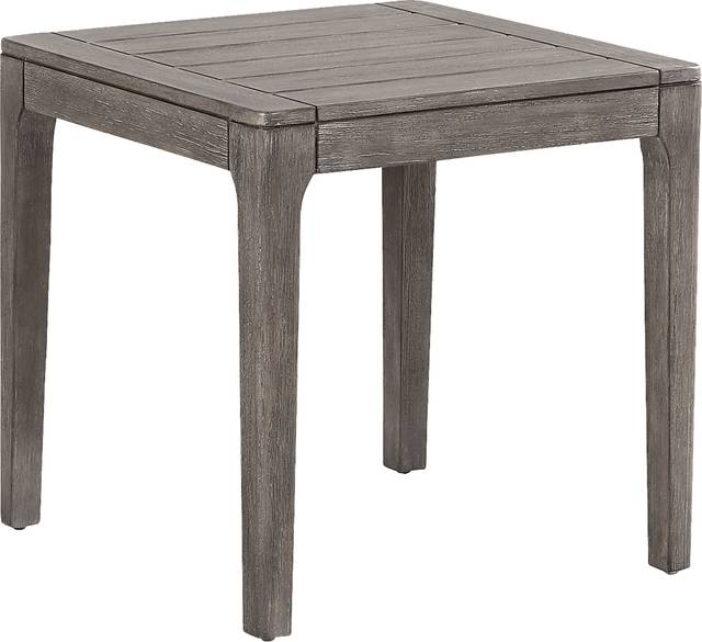 Forest Hills Gray Wood Outdoor End Table - Thumbnail - Image 1