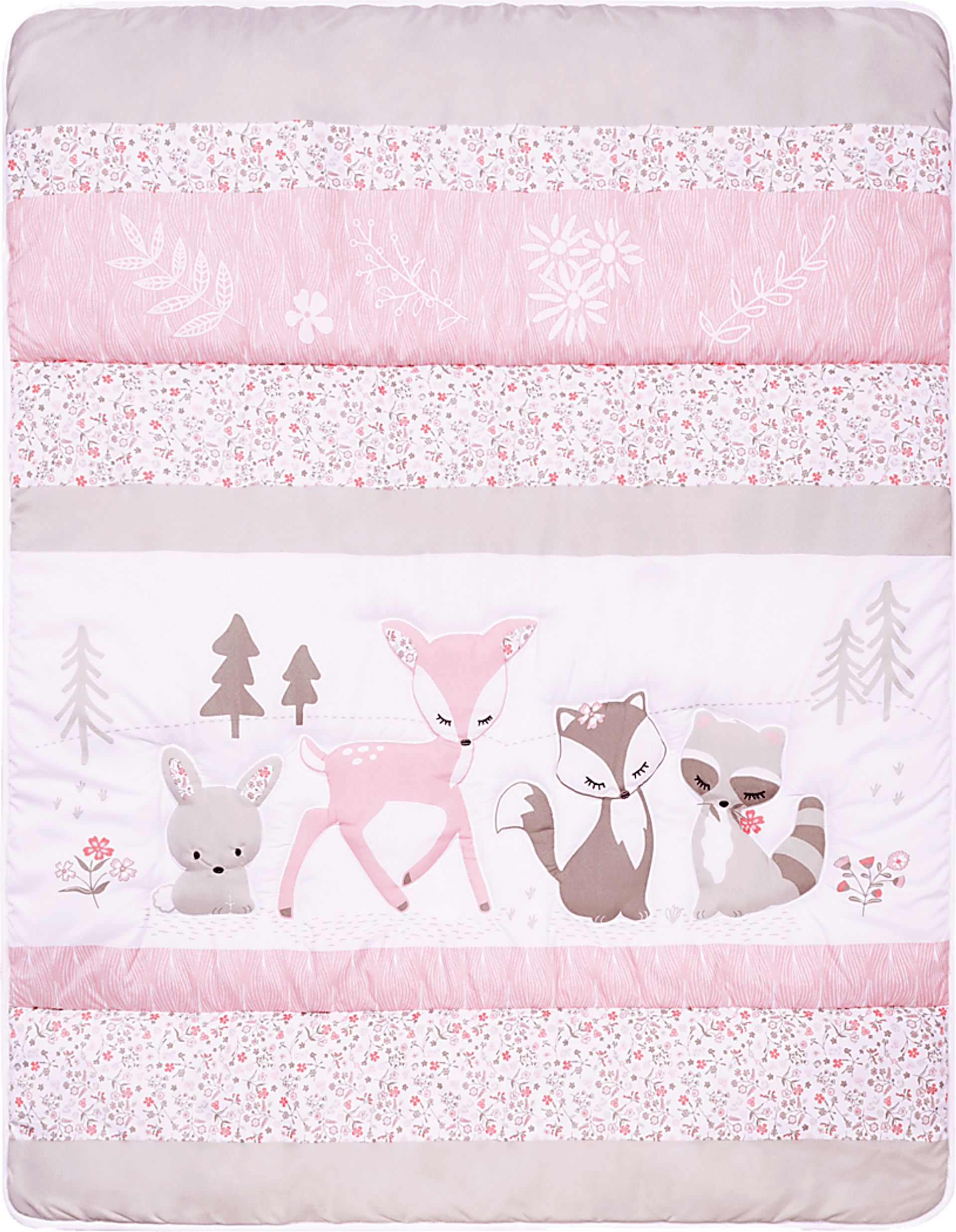 Forest Pals Pink 4 Pc Baby Bedding Set - Image 3