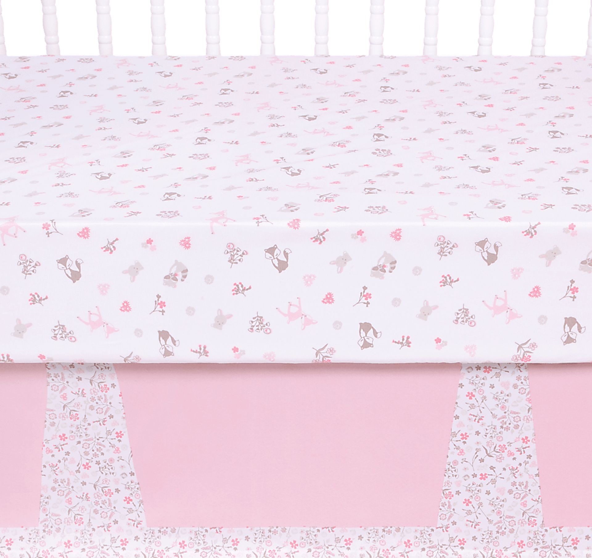 Forest Pals Pink 4 Pc Baby Bedding Set - Image 7