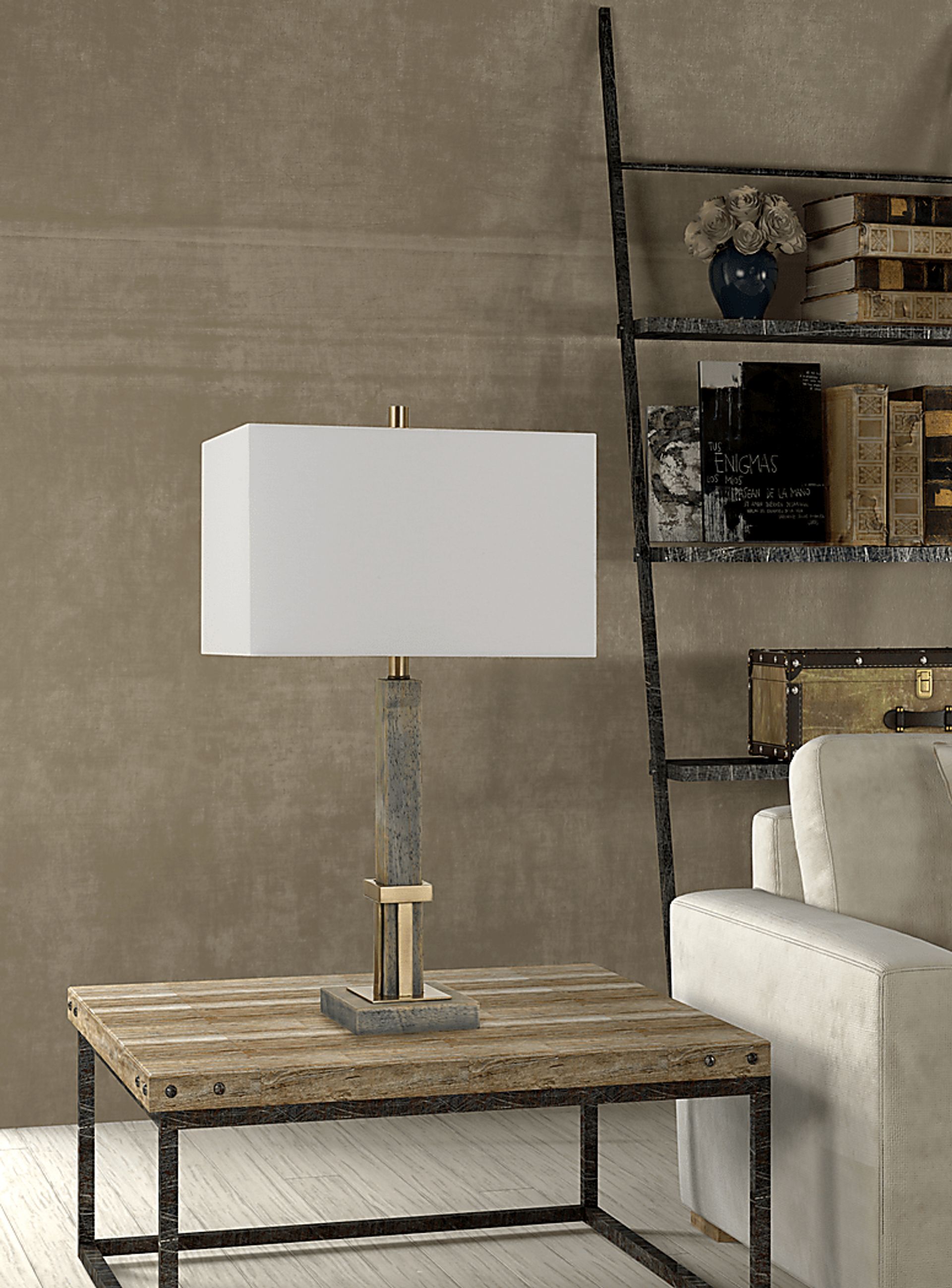Forest Shade Brass Lamp - Image 2