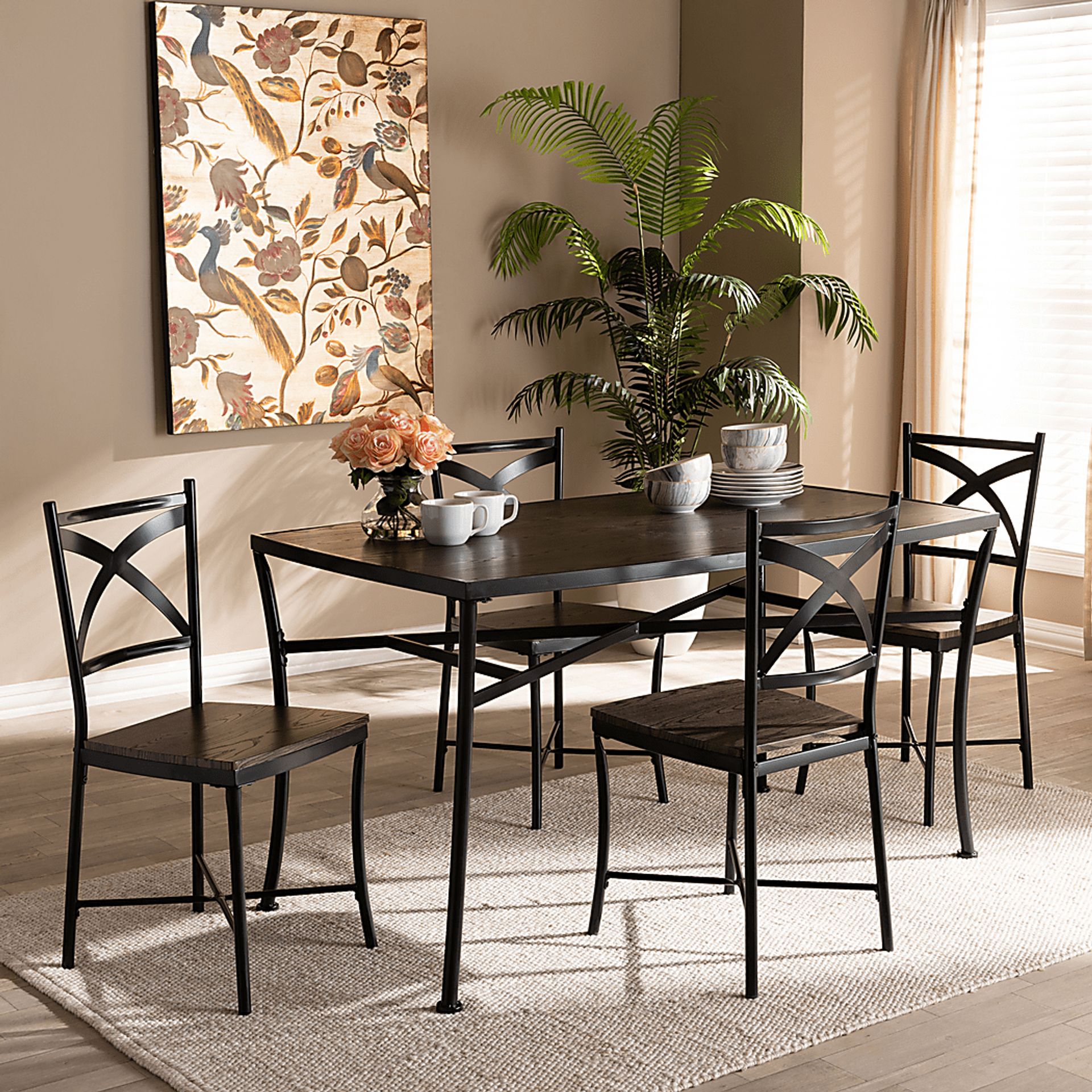 Forestdale Brown 5 PC Rectangle Dining Set - Image 2