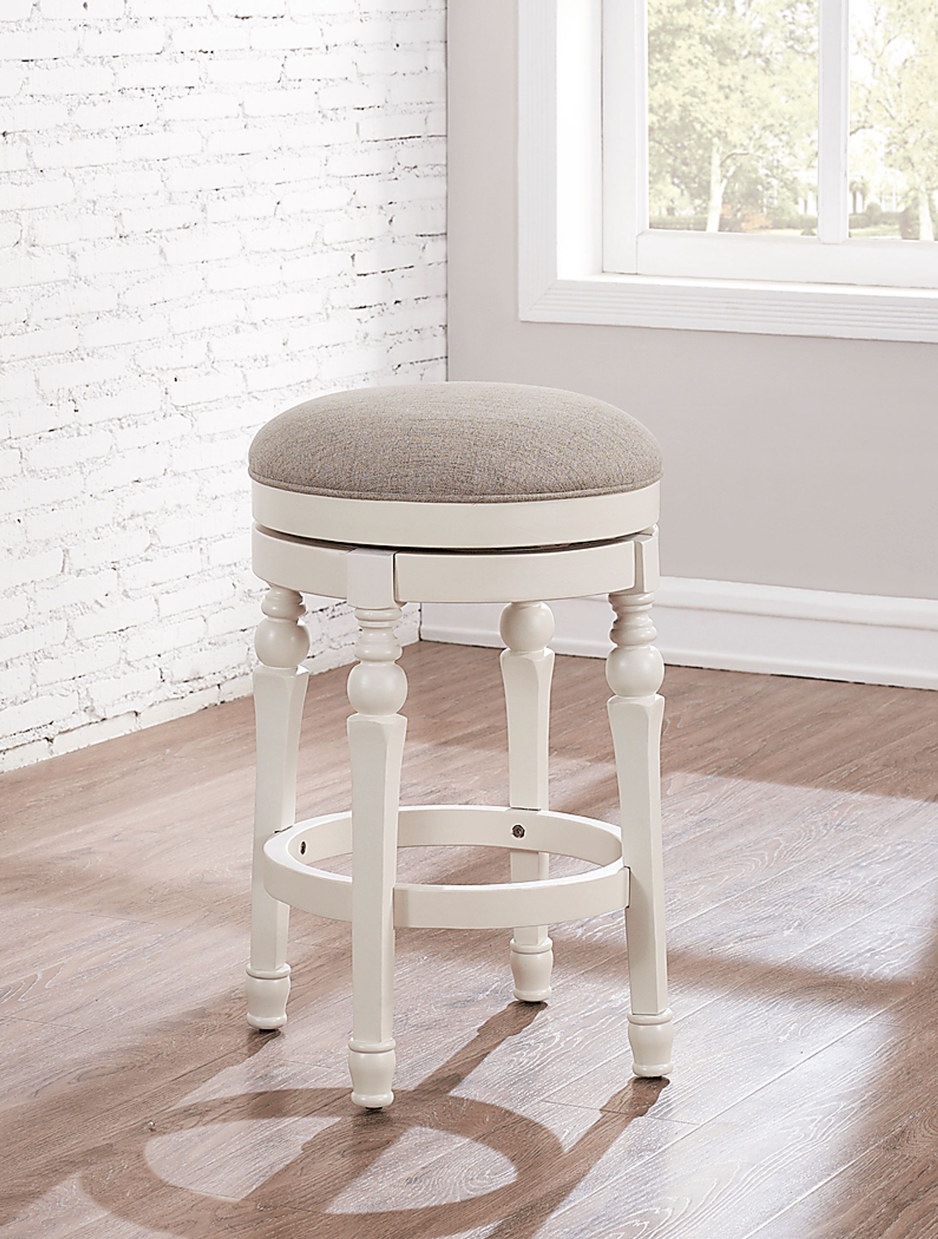 Forstall Beige Swivel Counter Stool - Image 2