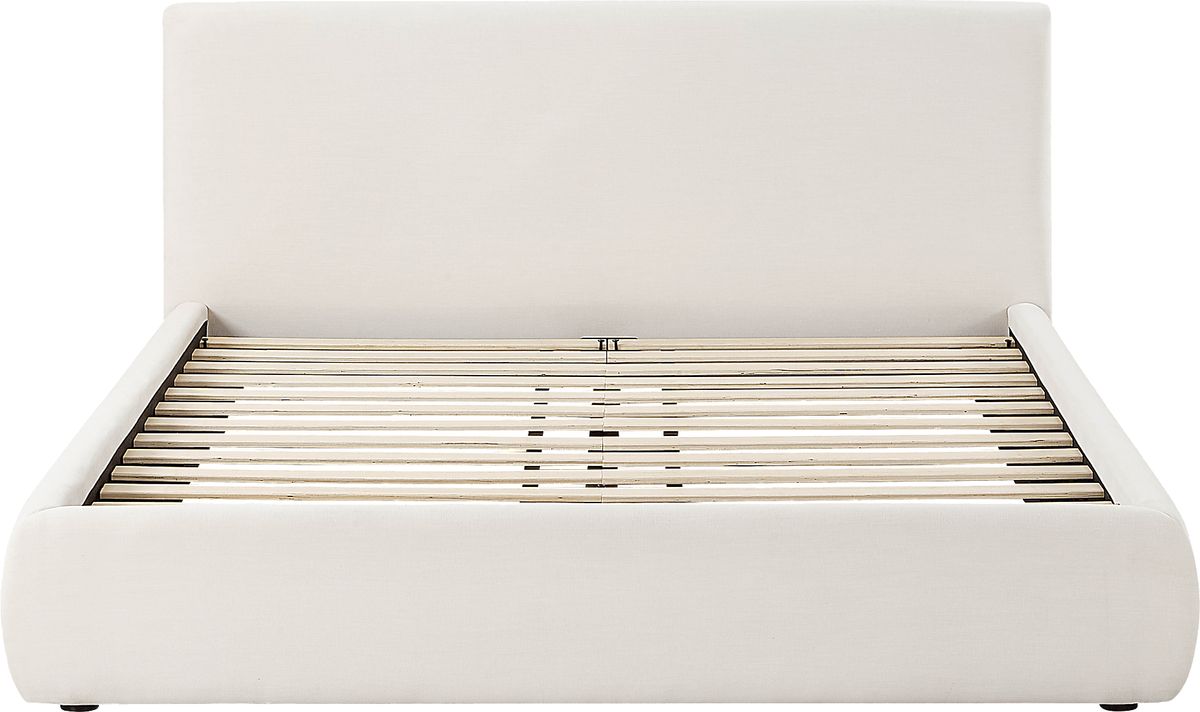 Forswall I Cream Beige Polyester Fabric Queen Bed | Rooms to Go